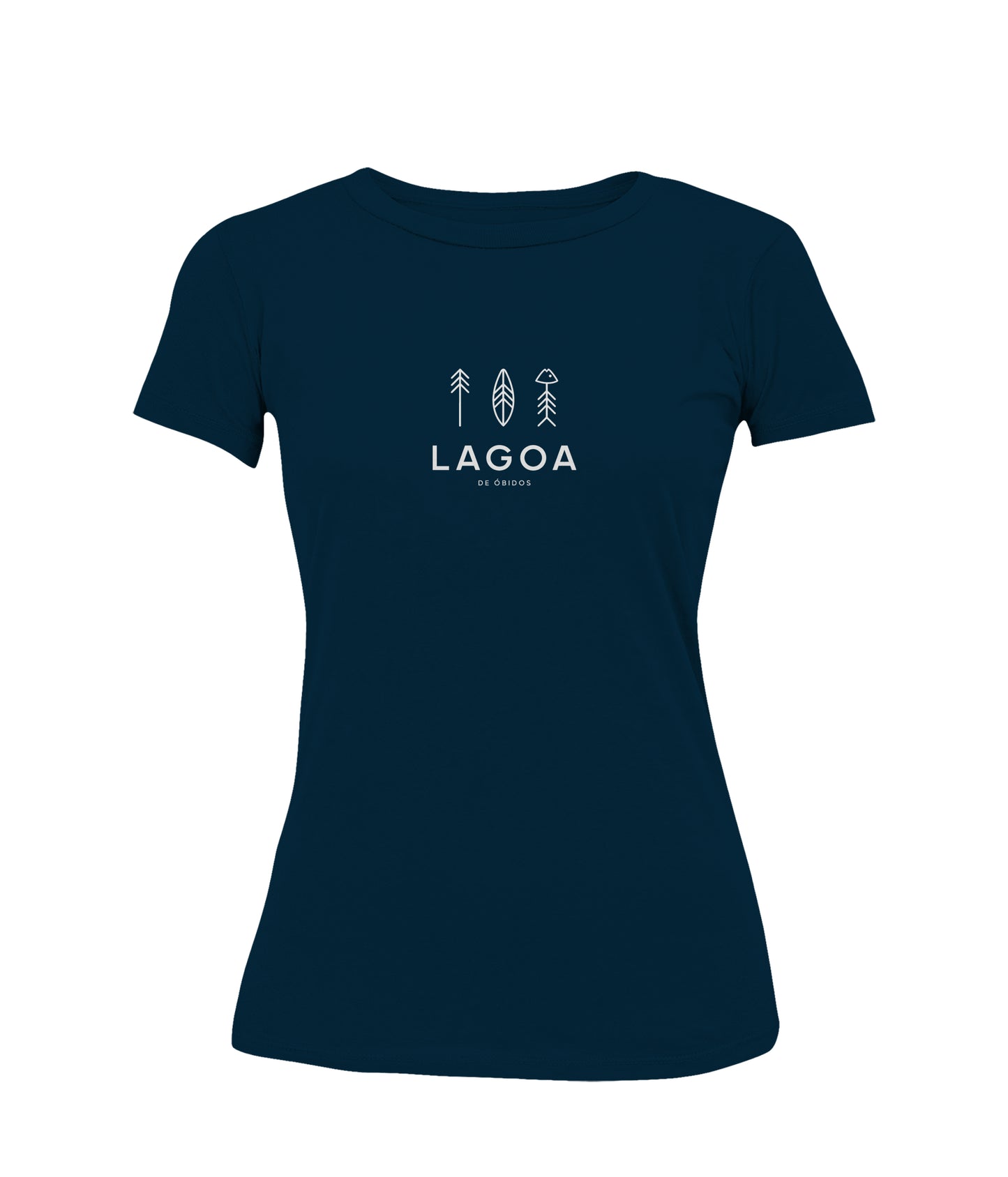 T-shirt Três ícones (Pinheiro, Prancha e Peixe)