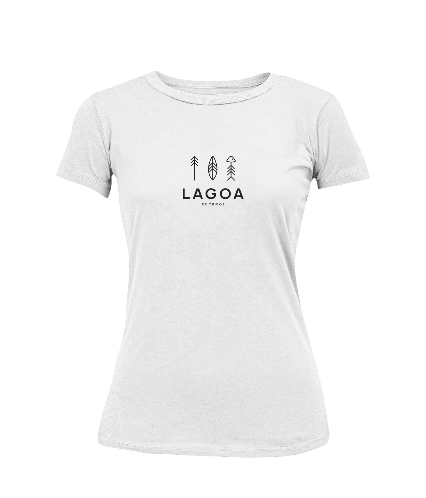 T-shirt Três ícones (Pinheiro, Prancha e Peixe)